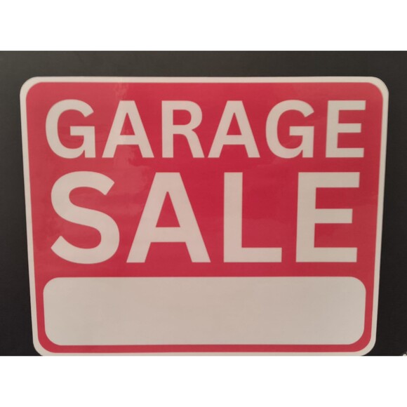 Garage Sale Sign Red For Sale Durable Waterproof Sticker Vinyl Decal (3 Pack) - Picture 1 of 5
